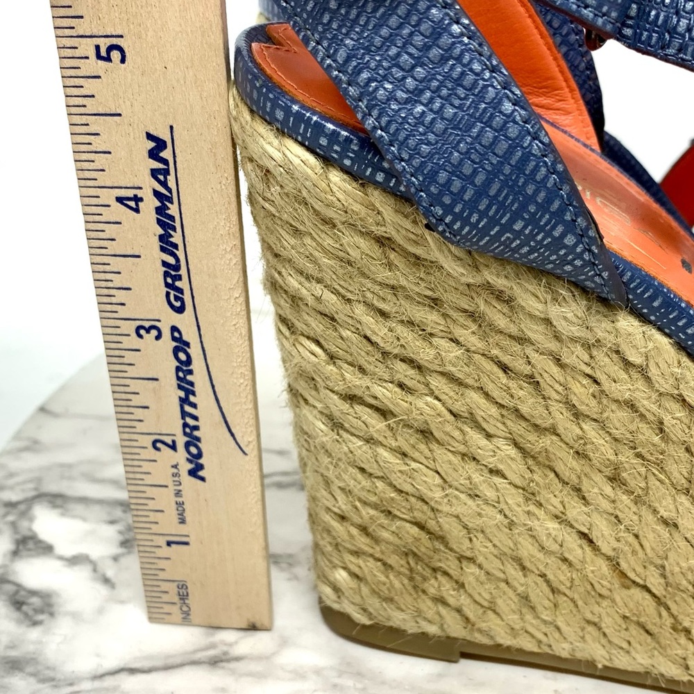 Via Spiga Karla Textured Open Toe Espadrille Wedge 8.5 Classic Resortwear Summer - Picture 13 of 16